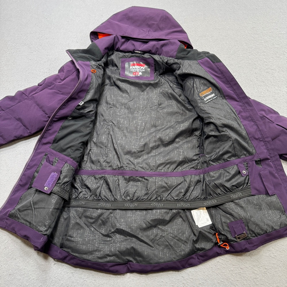 Karbon Puffer Jacket Women's 8 Purple Insulated Hooded Snowboard Thermal Canada - Picture 3 of 7